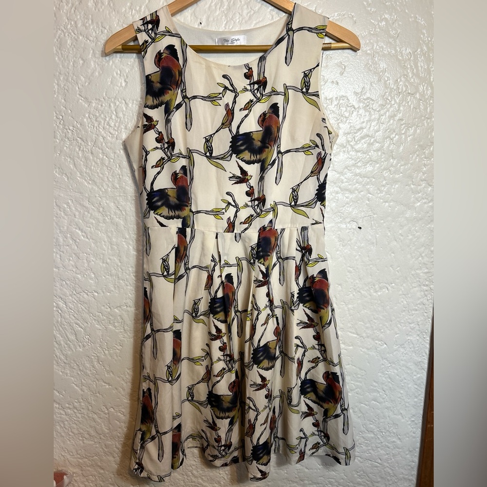 Bird Print‎ Sleeveless Dress The Style London size medium - Multicolor